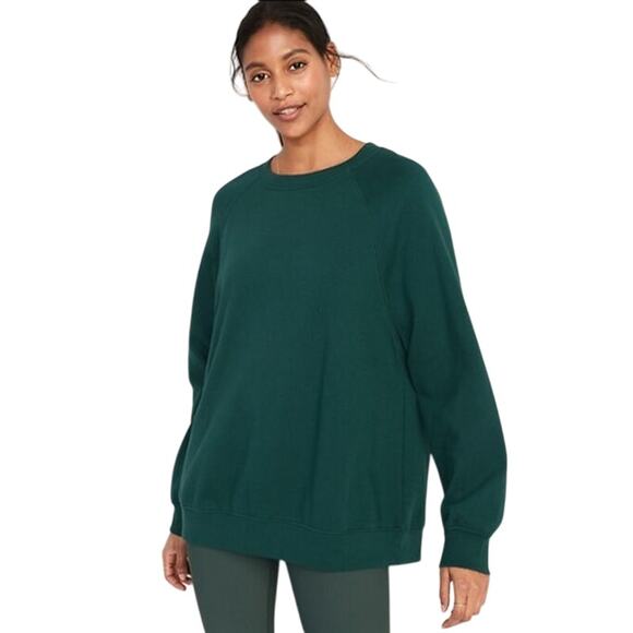 Old Navy Oversized Crewneck Sweatshirt Size Medium Emerald Isle Long Sleeve - Picture 1 of 6